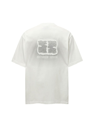Washed  Patch Embroidery T-shirt