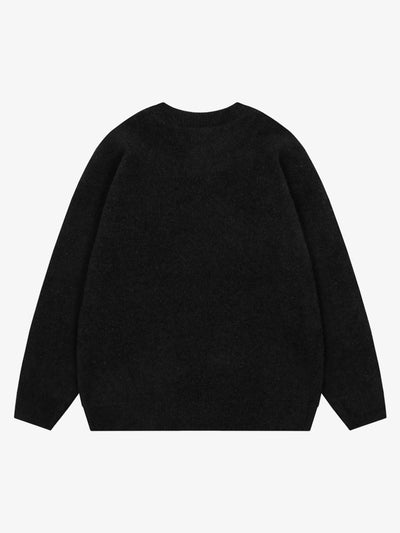 Embroidered Letter Knit Sweater