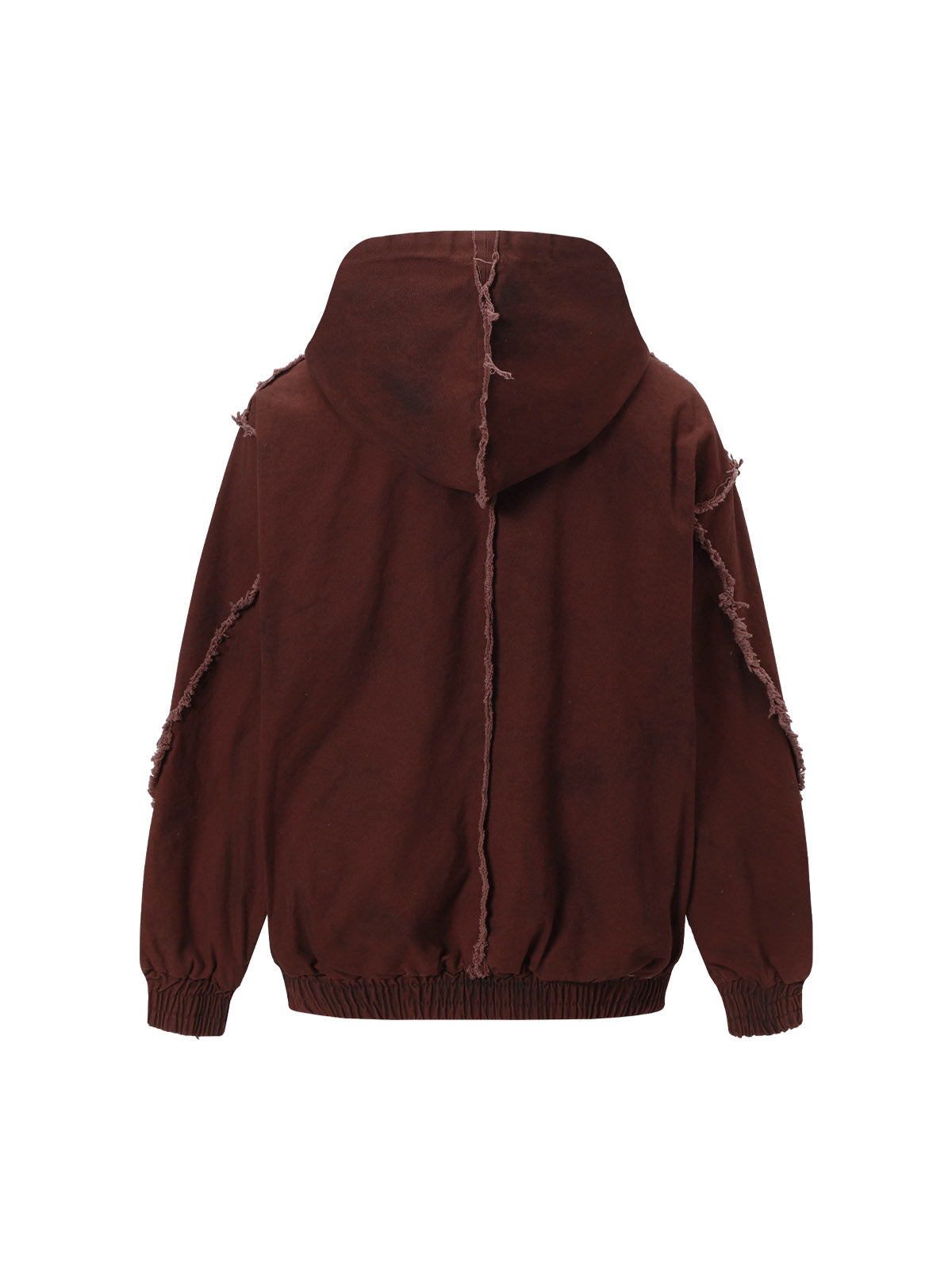 Washed Distressed Fur Hooded Jacket