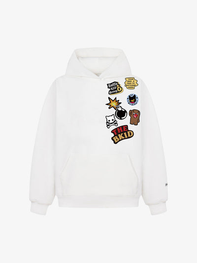 Street Embroidered Letter Badge Hoodie