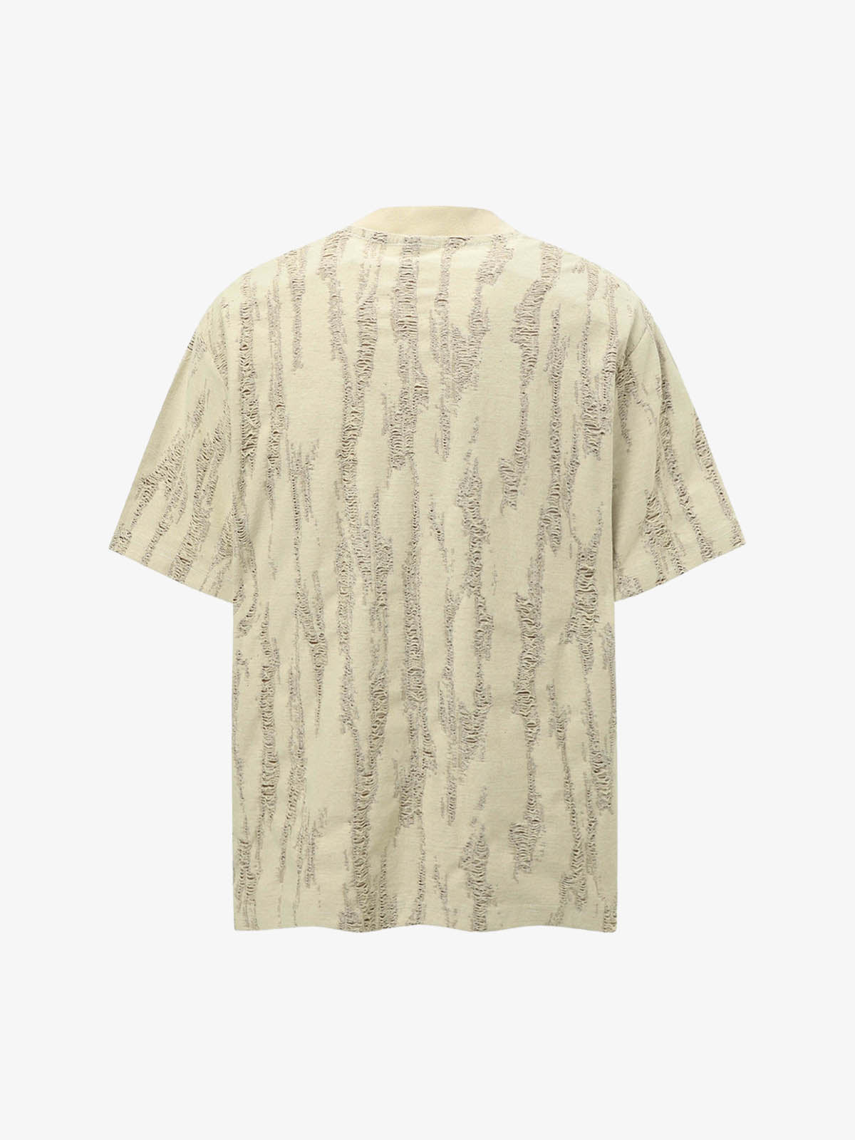 Distressed Letter Embroidered Short-sleeved T-shirt