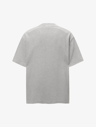Washed Distressed Waffle Letter Print T-shirt