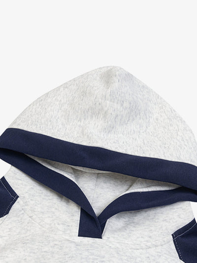 Retro Contrast Color Letter Print Hoodie