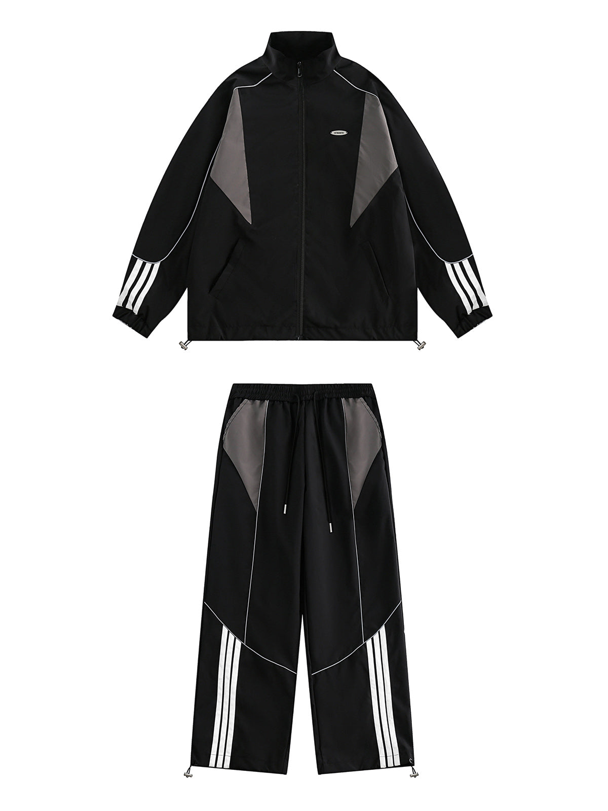 Contrast color patchwork Track Jacket