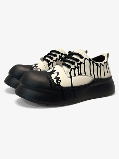Graffiti Derby Platform Toe Shoes