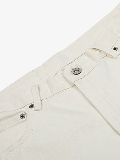 Drape Baggy Straight Loose Denim Shorts
