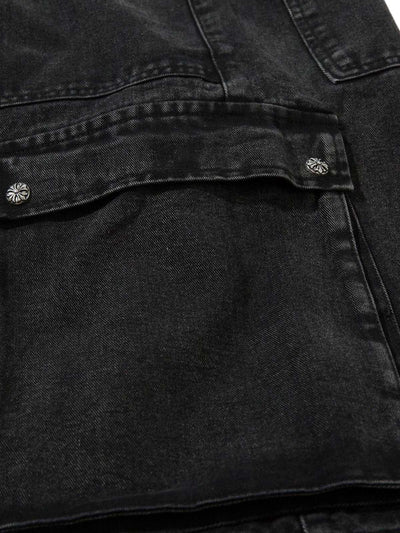 Grommet Design Multi-Pocket Cargo Jeans
