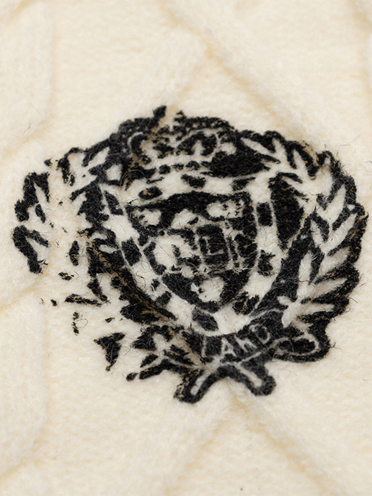 Jacquard Knitted  Embroidered V-neck Sweater
