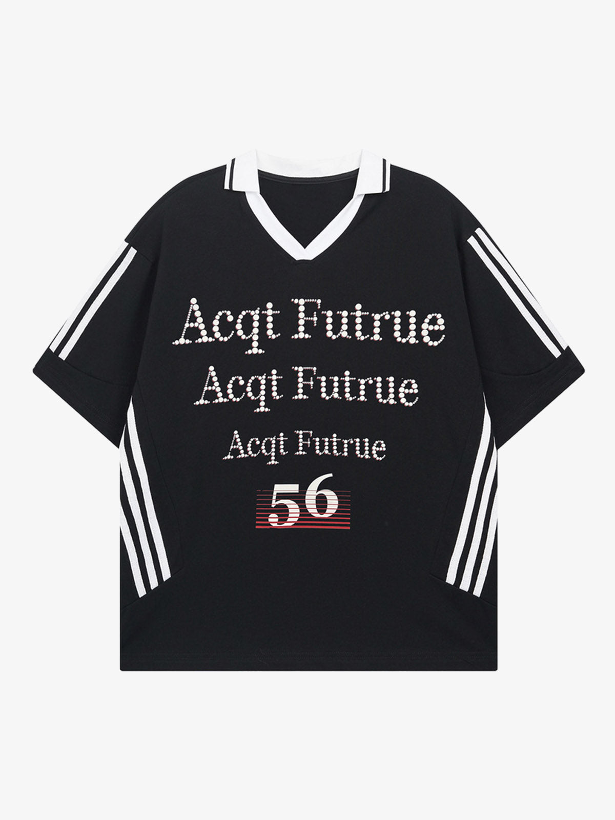 Letter Print Short Sleeve POLO T-Shirt