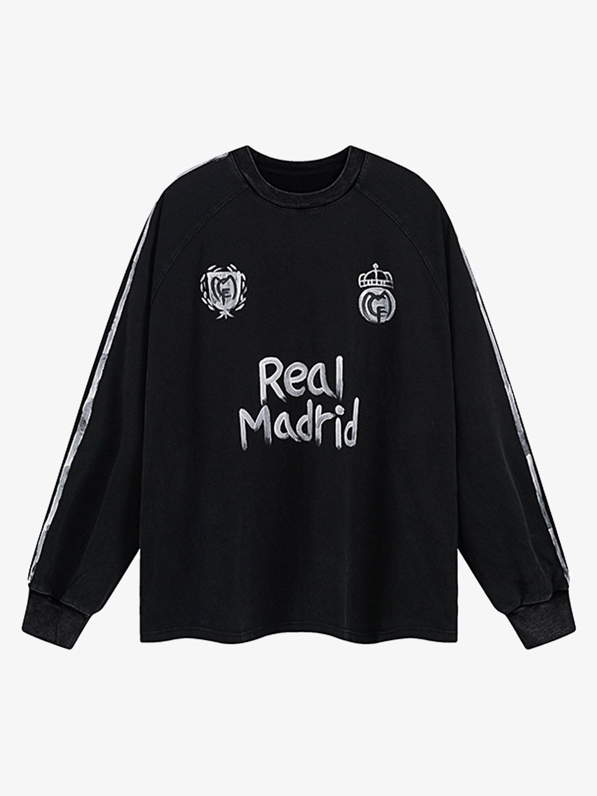 Graffiti Washed Jersey Sports Sweatshirt