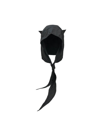 Black Wind Devil Horn Pullover Hat