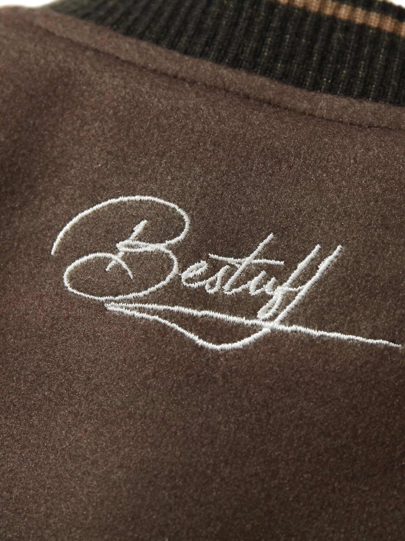 Siamese Cat Embroidery Leather Bomber Jacket - 2217