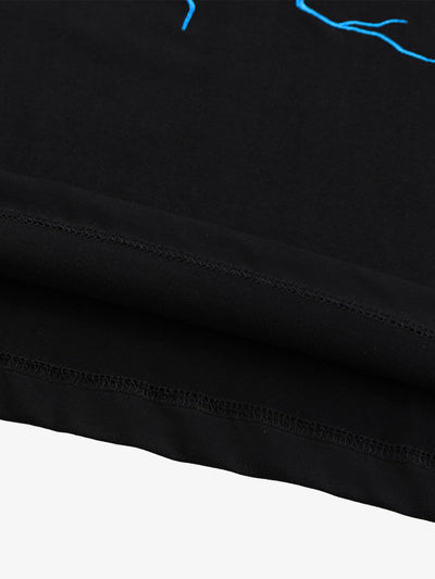 Heavy Embroidery Lightning Heart Print T-shirt