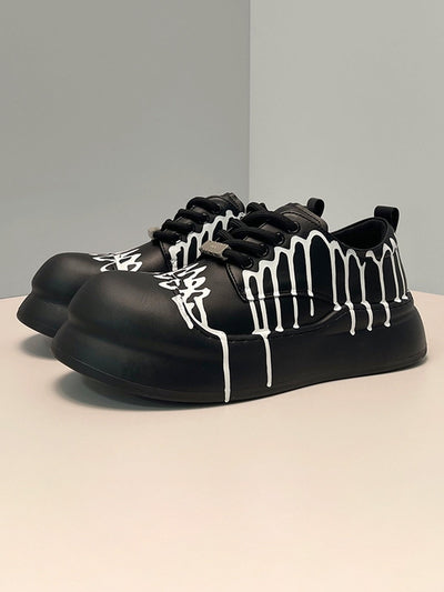 Graffiti Derby Platform Toe Shoes