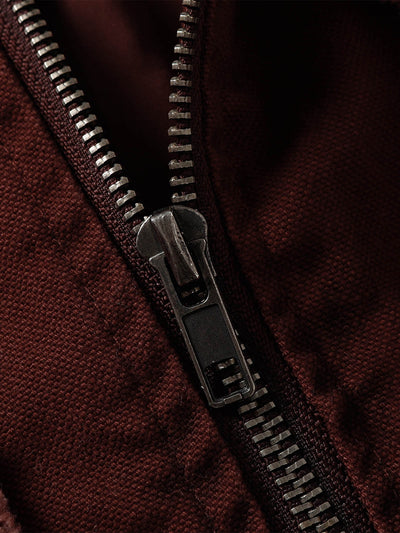 Washed Distressed Fur Hooded Jacket