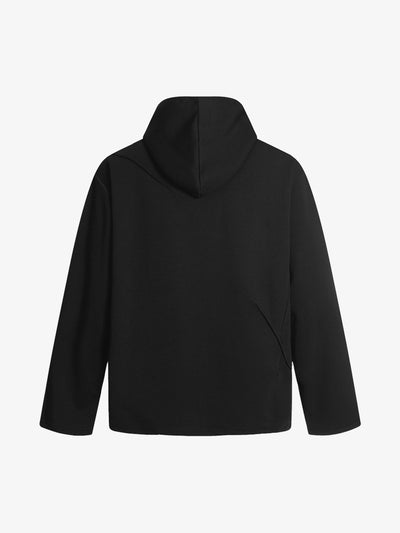 Pleated Asymmetric Hooded Sweatshirt