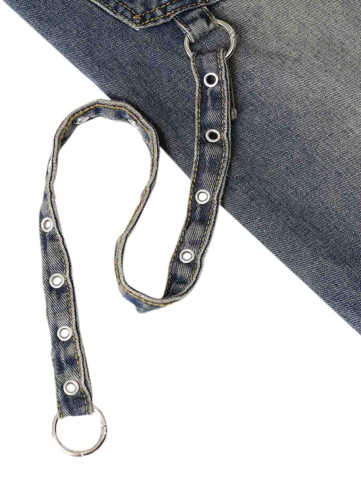 Washed Distressed Baggy Jeans - 2233