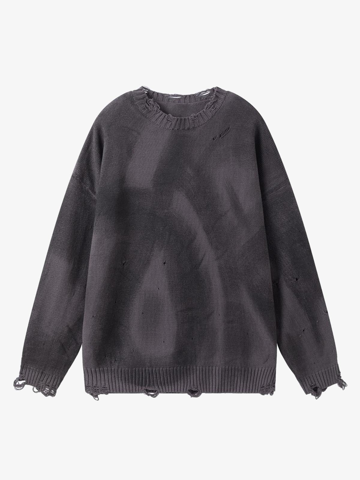 Inkjet Damaged Knitted Sweater