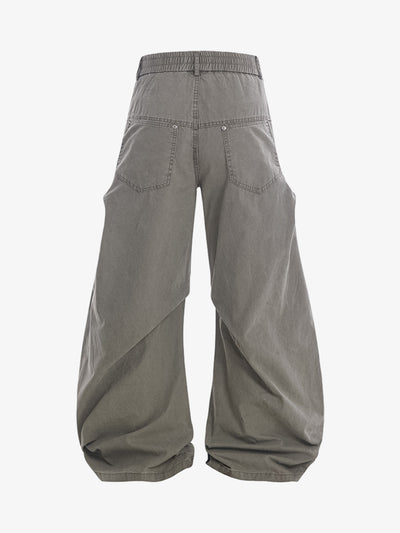 Vintage Distressed Pleated Barrel Pants