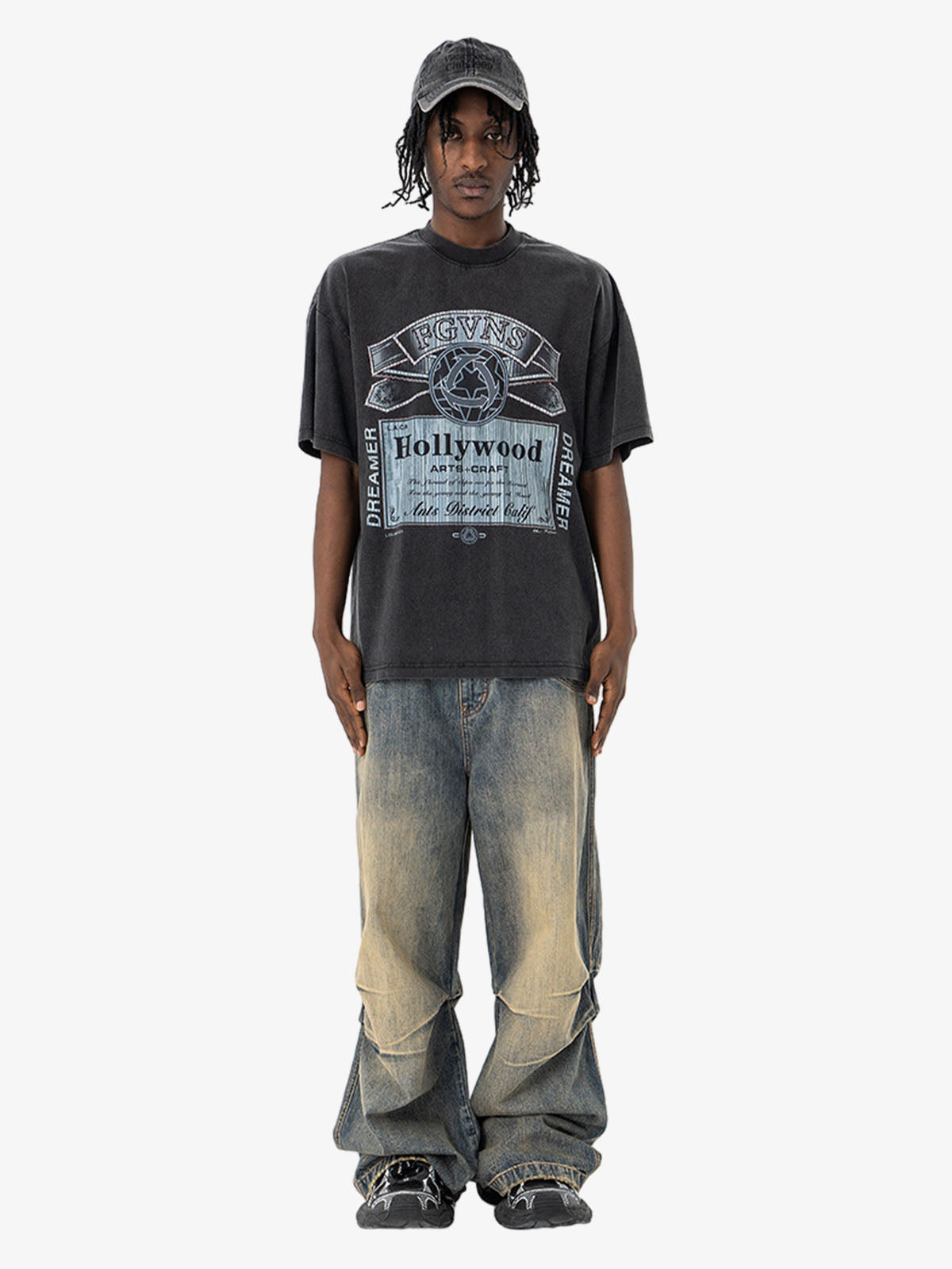 Vintage-Inspired Graphic Washed T-Shirt