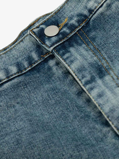 Barrel Straight Wide Leg Cropped Jort