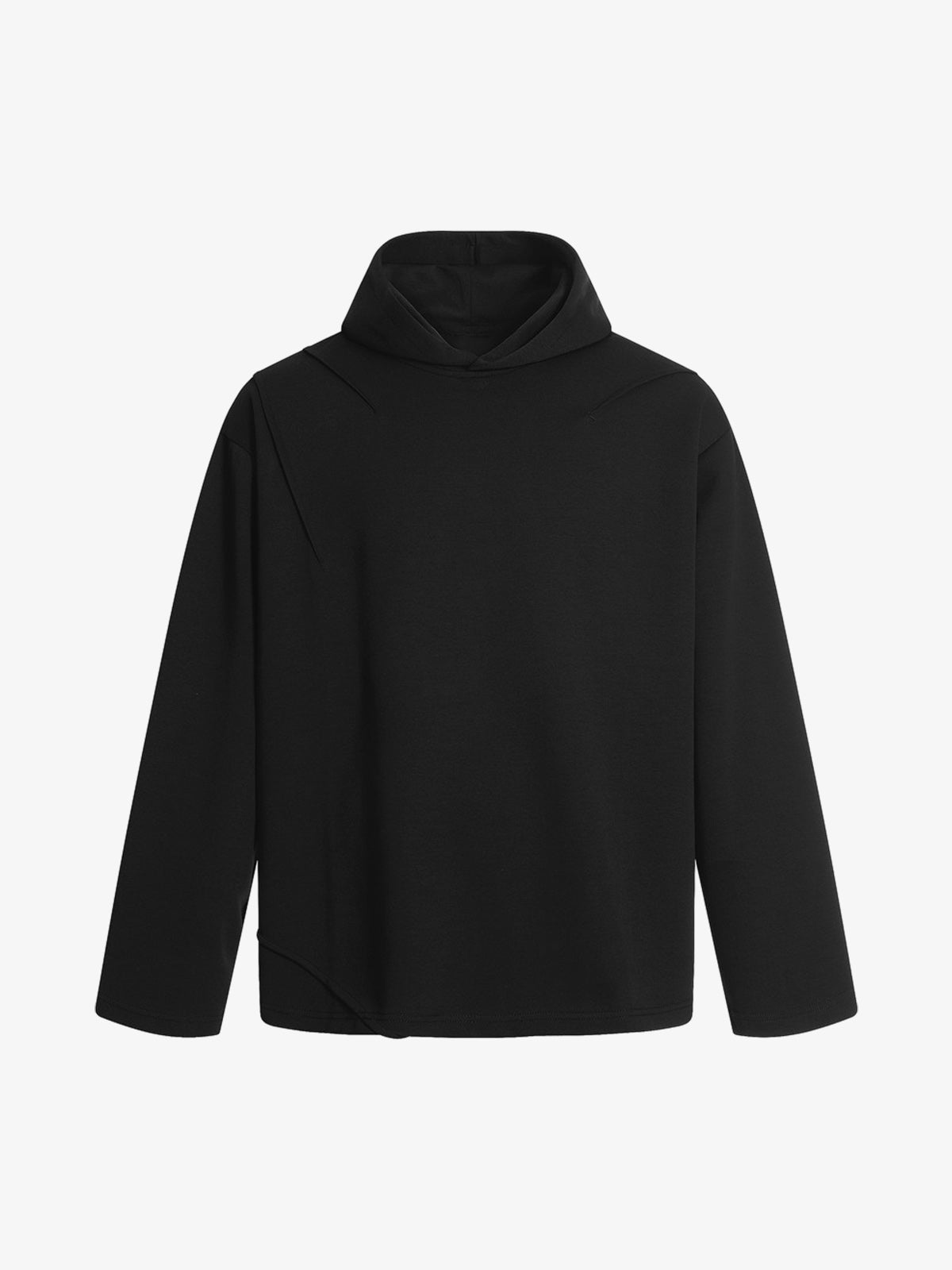 Pleated Asymmetric Hooded Sweatshirt