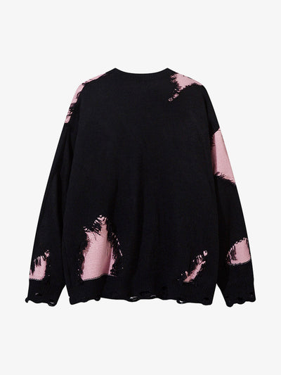 Niche Raw Edge Fringed Knit Sweater