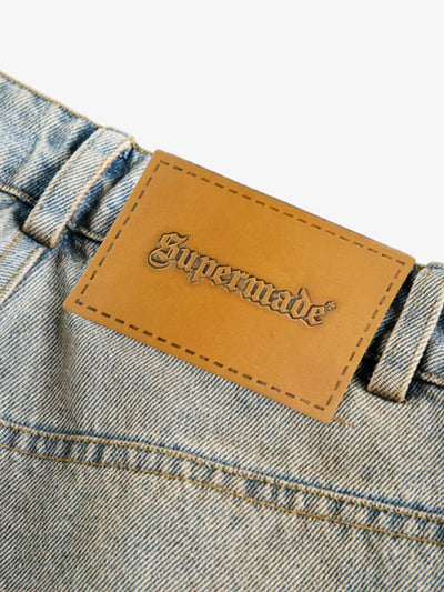 Street Deconstructed Spray Painted Machete Jeans