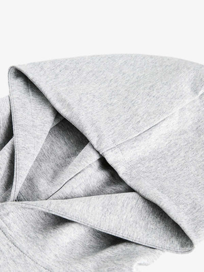 Pleated Asymmetric Hooded Sweatshirt