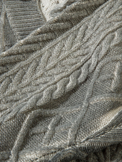 Cable Knit Cardigan Damaged Dirty Dyed Sweater