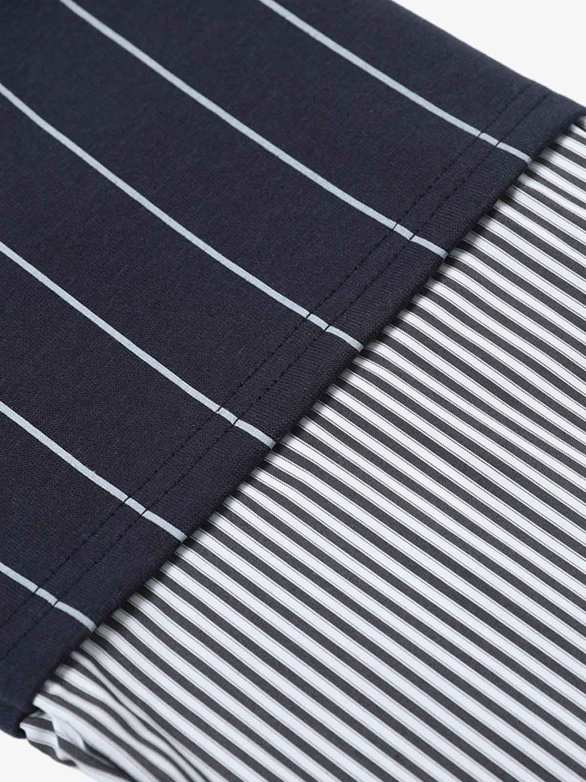 Faux Two-piece Vertical Striped POLO Shirt T-shirt