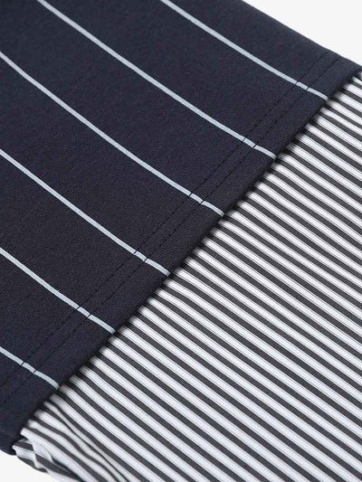 Faux Two-piece Vertical Striped POLO Shirt T-shirt
