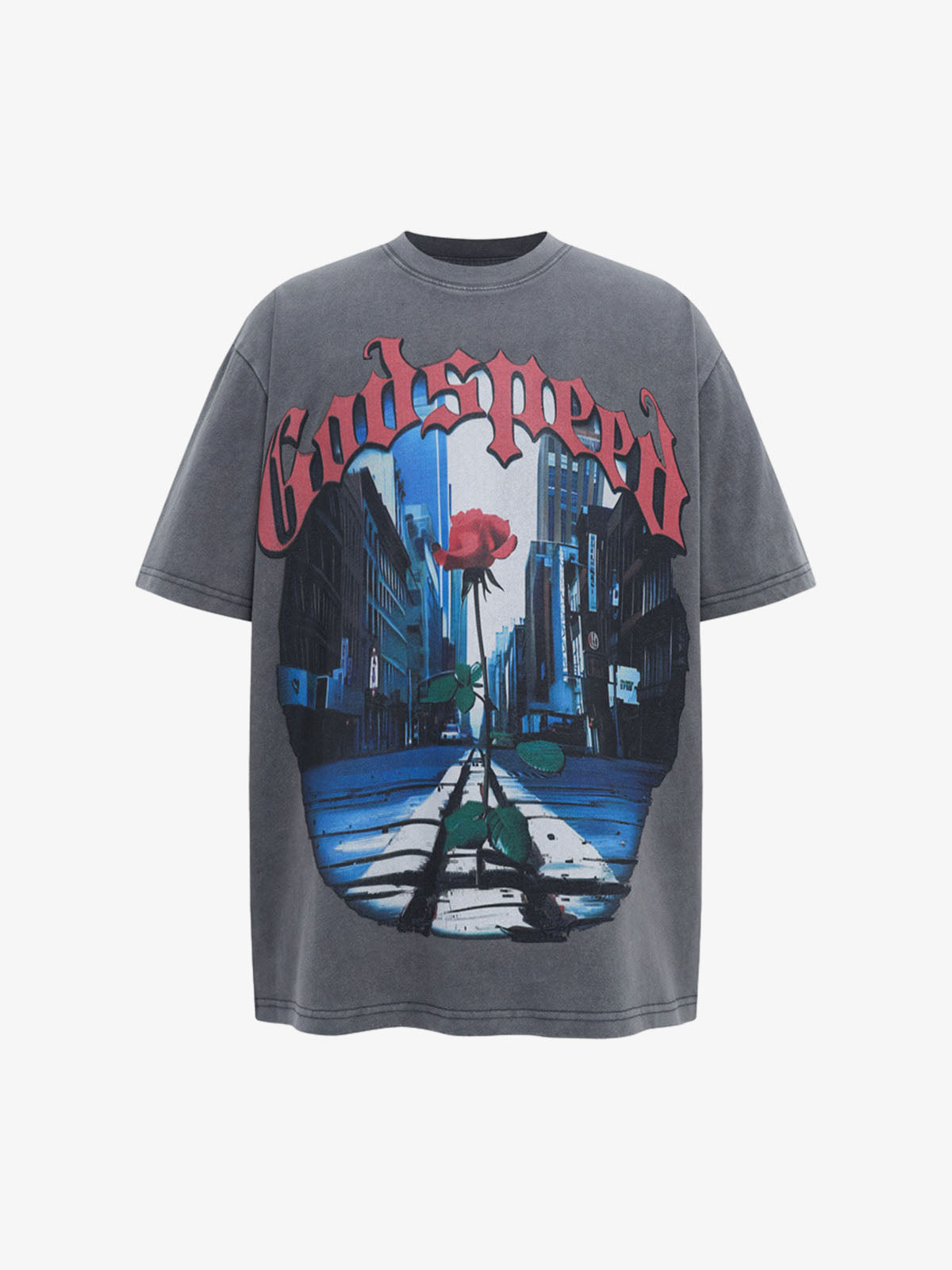 High Street Rose Urban Print T-shirt