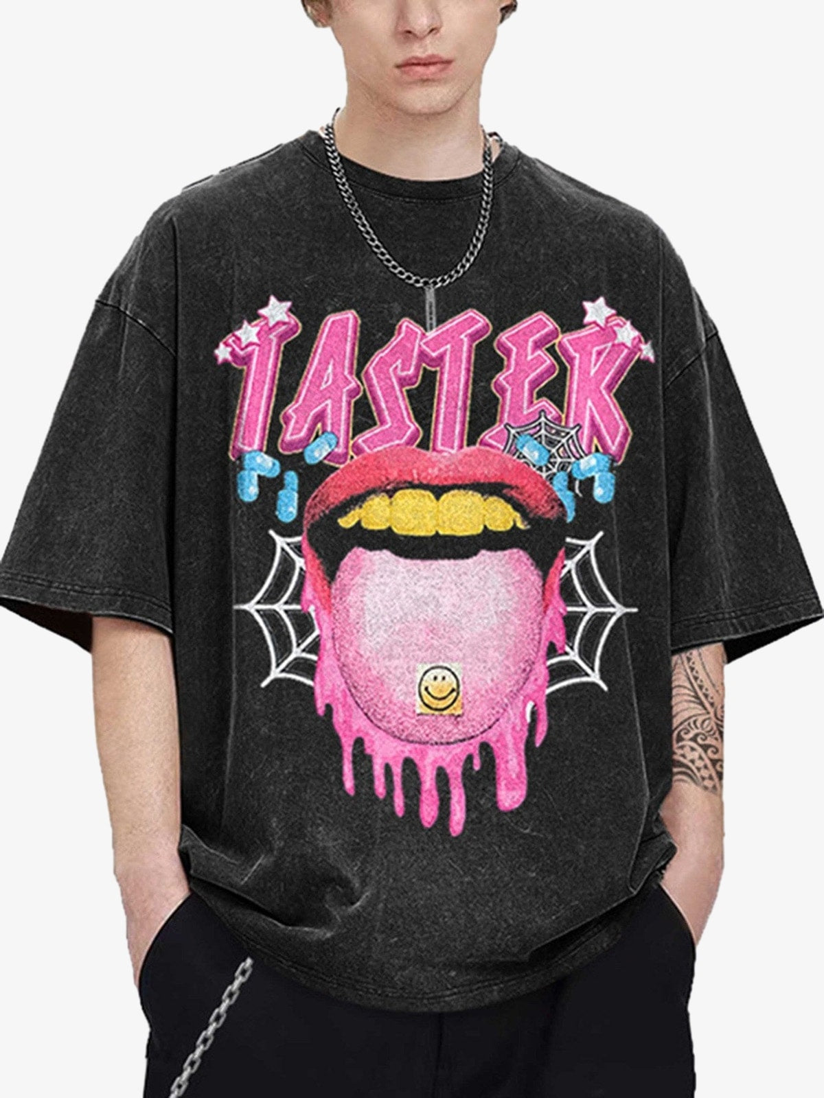 Creative Fun Big Tongue Print T-shirt - 2086