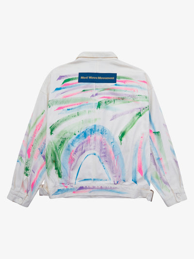 Hip-hop Hand-painted Graffiti Denim Jacket - 2010