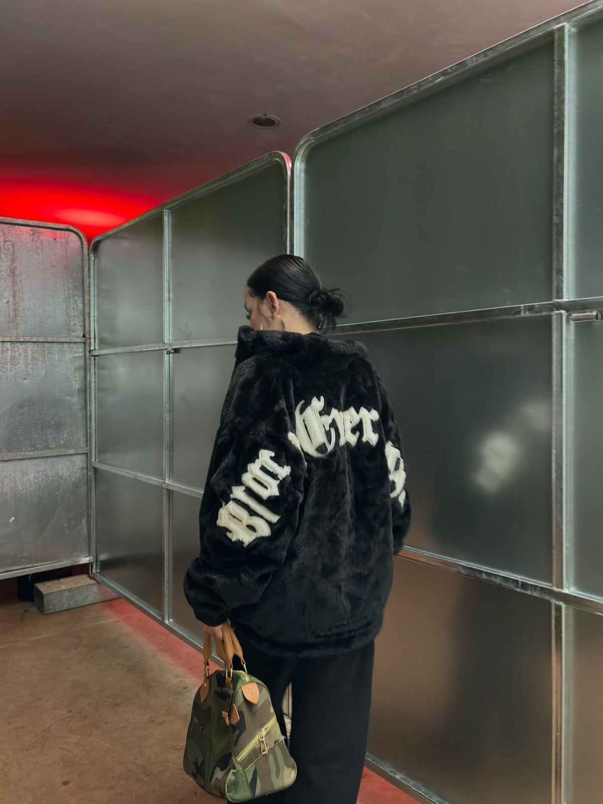Street Letter Embroidered Fleece Jacket - 1838