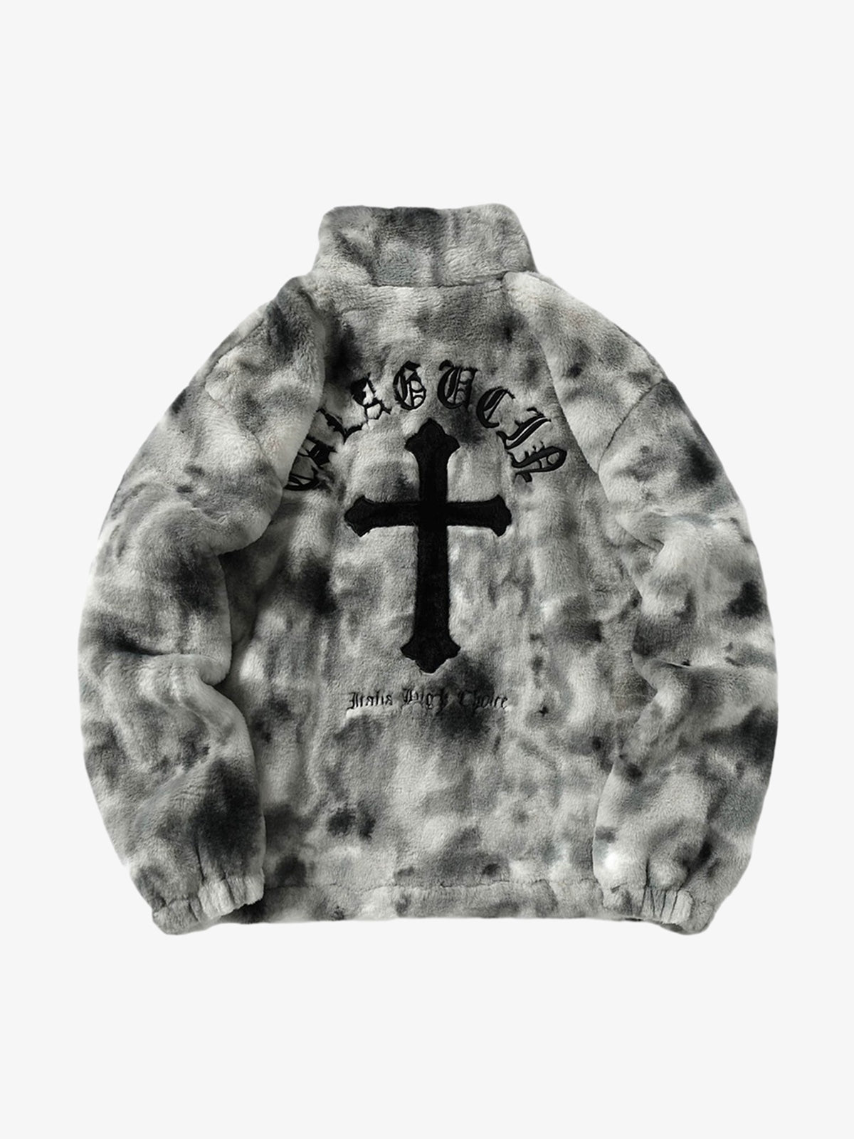 Heavy-Duty Faux Lambswool Tie-Dye Urban Jacket - 1558
