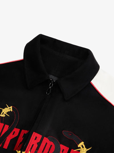 Original Embroidered Jersey Bomber Jacket - 2346