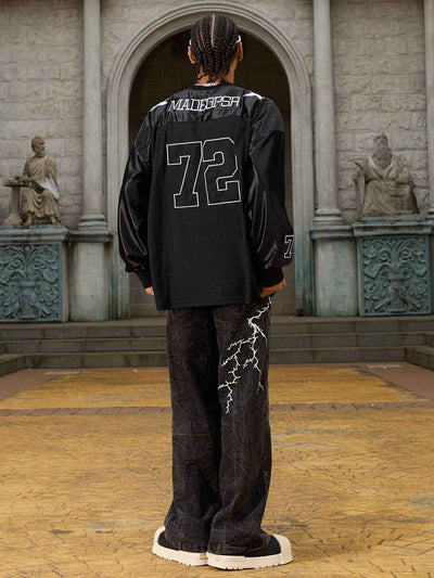 High Street Hip-hop Distressed Washed Jeans - 2185