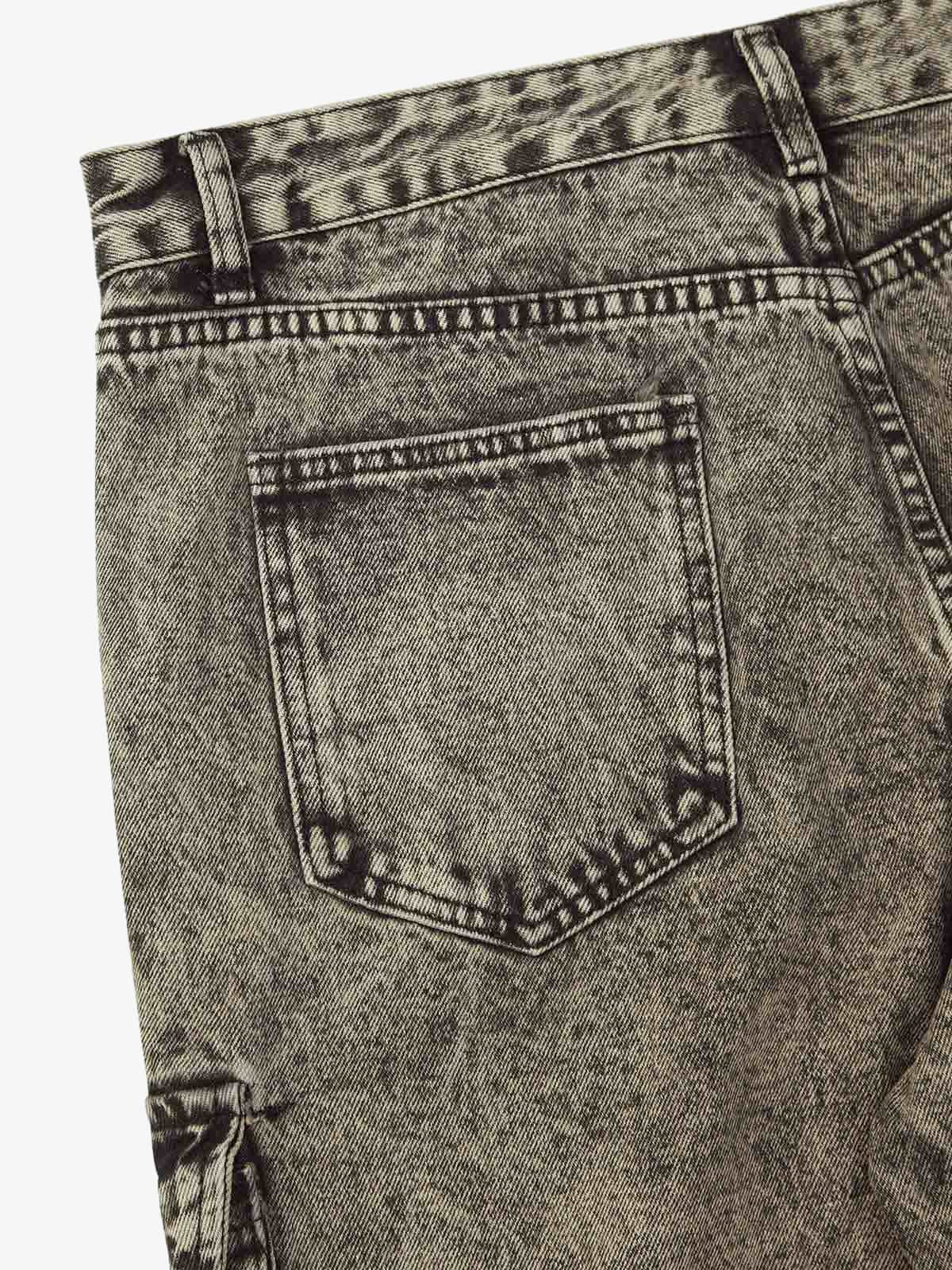 American Street Style Washed Distressed Work Jeans - 2354