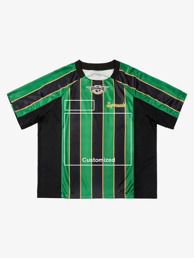 Original Retro Striped Spliced Sports Jersey T-Shirt - 2422