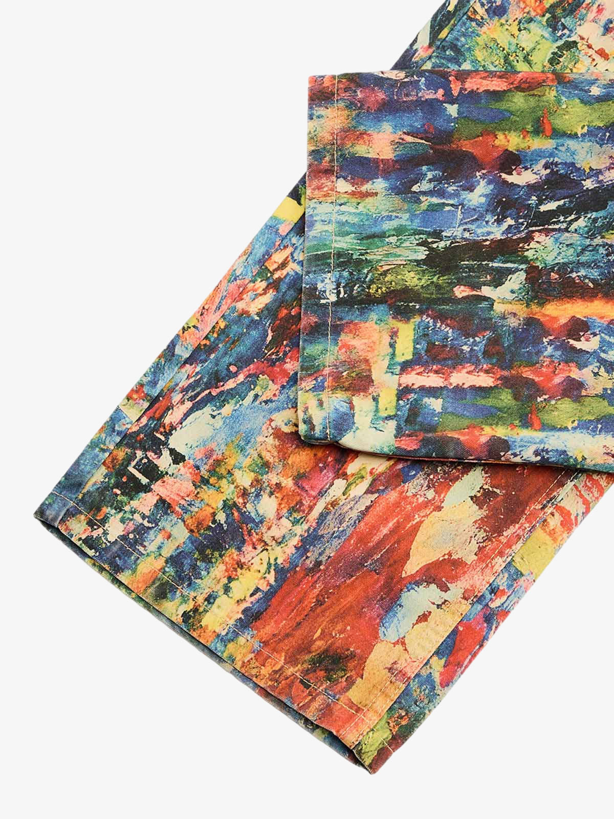 Street Oil Painting Color Straight Jeans - 2348