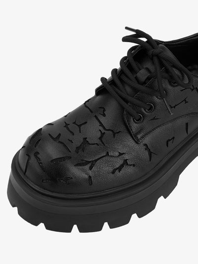 High Street Crackle Leather Shoes - 2182