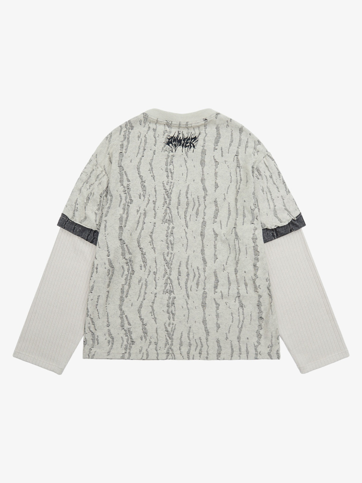 Thesupermade Faux Two-piece Distressed Woolen T-shirt - 2005