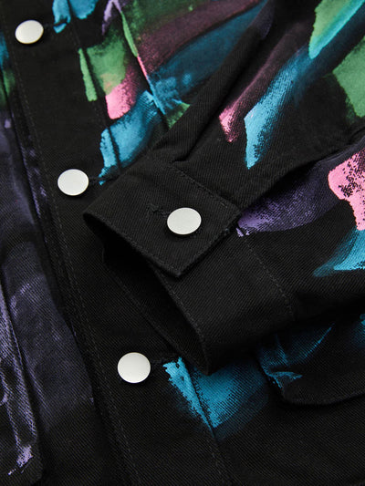 Hip-hop Hand-painted Graffiti Denim Jacket - 2010