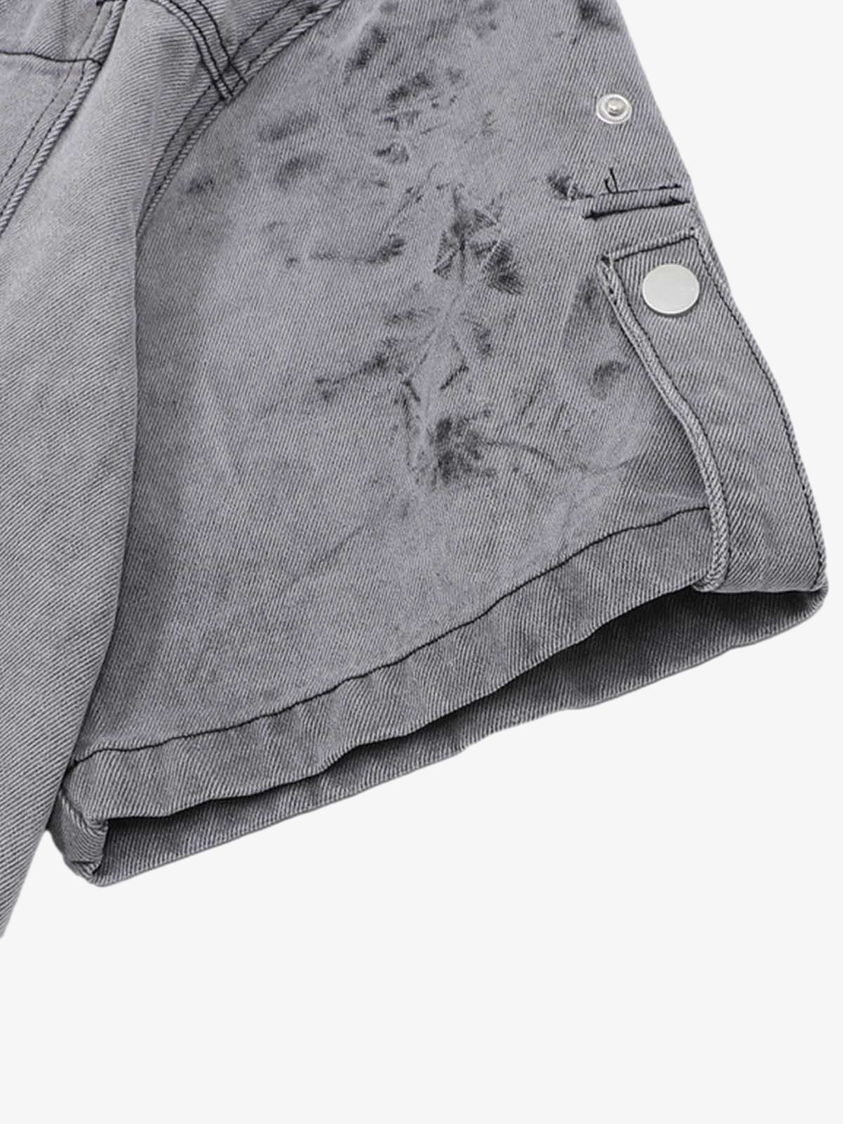Distressed Washed Workwear Denim Set
