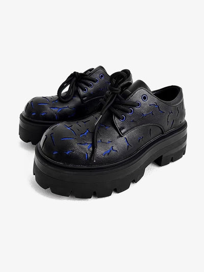 High Street Crackle Leather Shoes - 2182