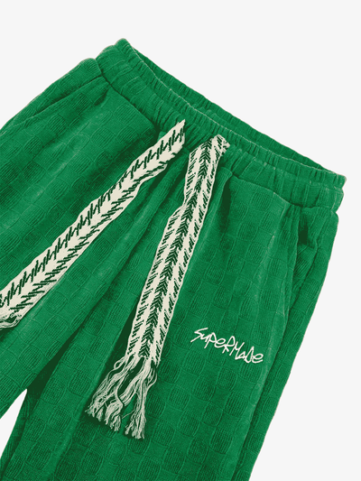 High Waisted Straight Cotton Sweatpants -1284