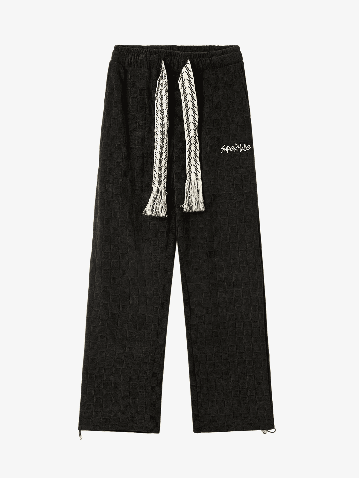 High Waisted Straight Cotton Sweatpants -1284