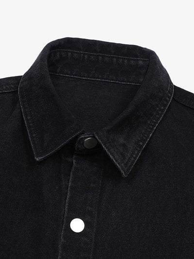 Patchwork Camouflage Ripped Shirt Jorts Denim Suit